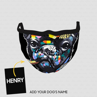 Personalized Dog Gift Idea - Colorful Pug's Face For Dog Lovers - Cloth Mask